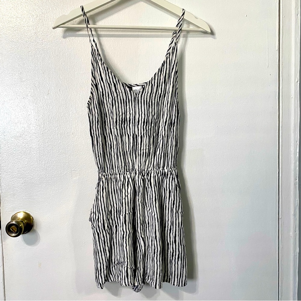 H&M Black & White Stripe Romper
